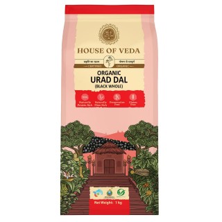 HOUSE OF VEDA ORGANIC URAD DAL (BLACK WHOLE) 1 KG