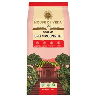 HOUSE OF VEDA ORGANIC GREEN MOONG DAL 1 KG