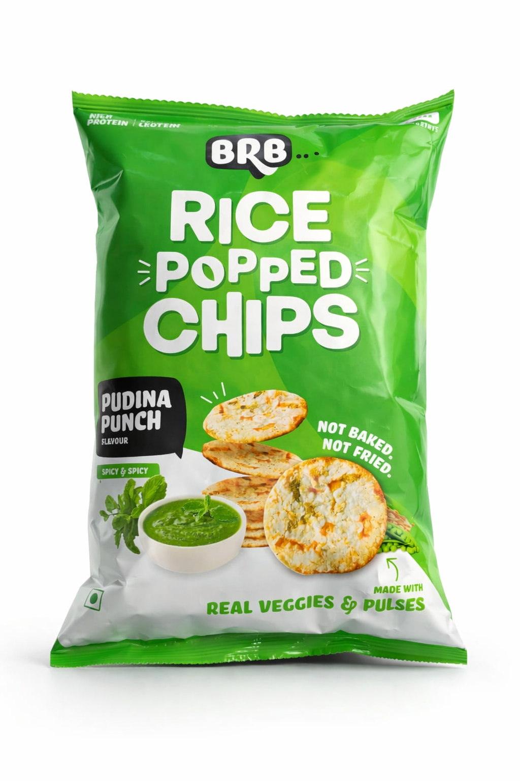 BRB Rice Popped Chips Pudina Flavour (Rs. 40)
