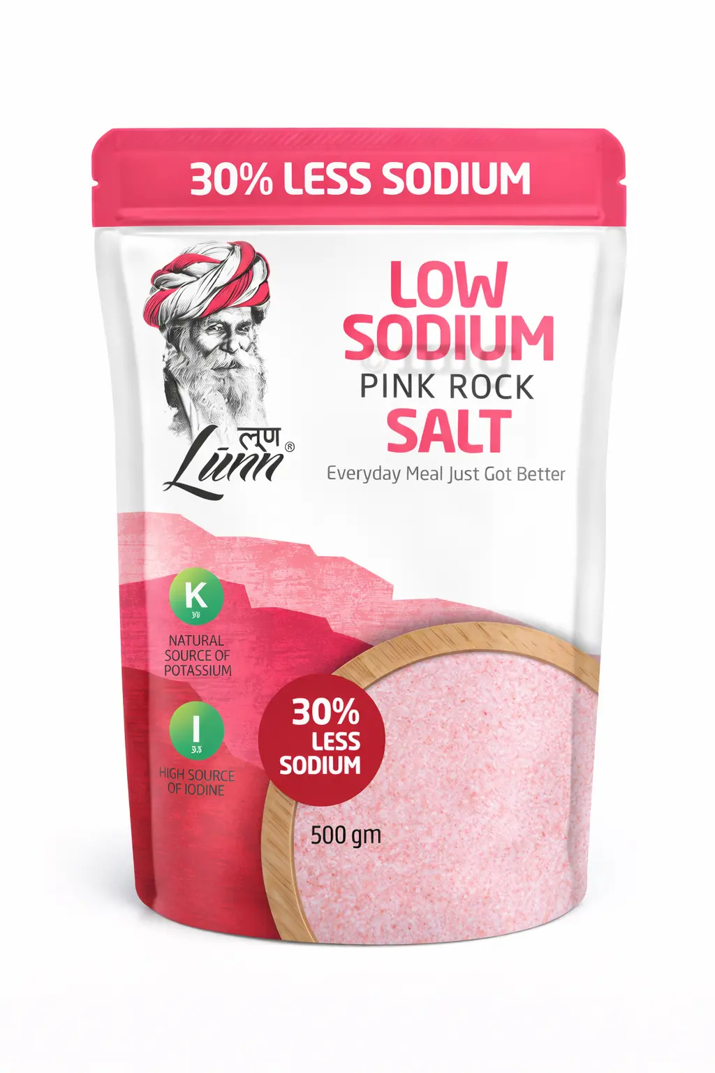 Lunn Low Sodium Pink Rock Salt 500 gm