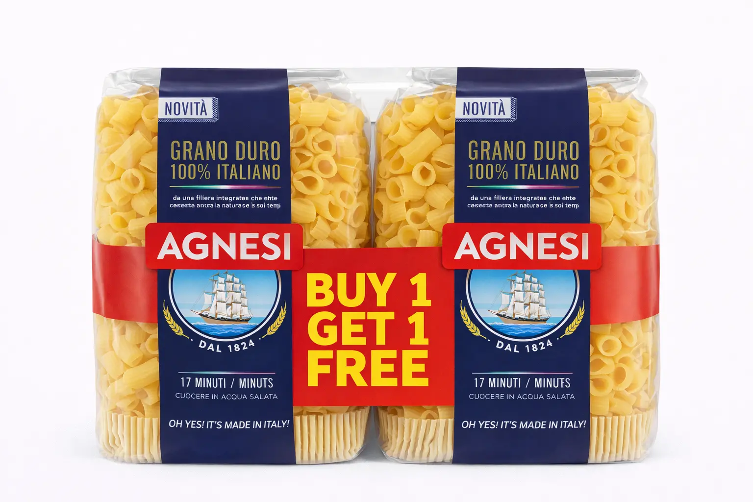 AGNESI SEMOLINA PASTA CHIFFERI RIGATI 500 GM
