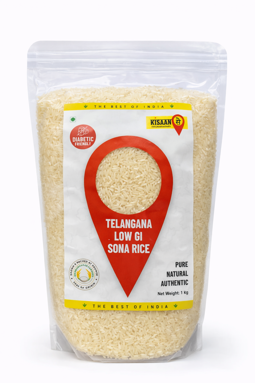 Kisaan Se Telangana Low GI Sona Rice - 1 kg