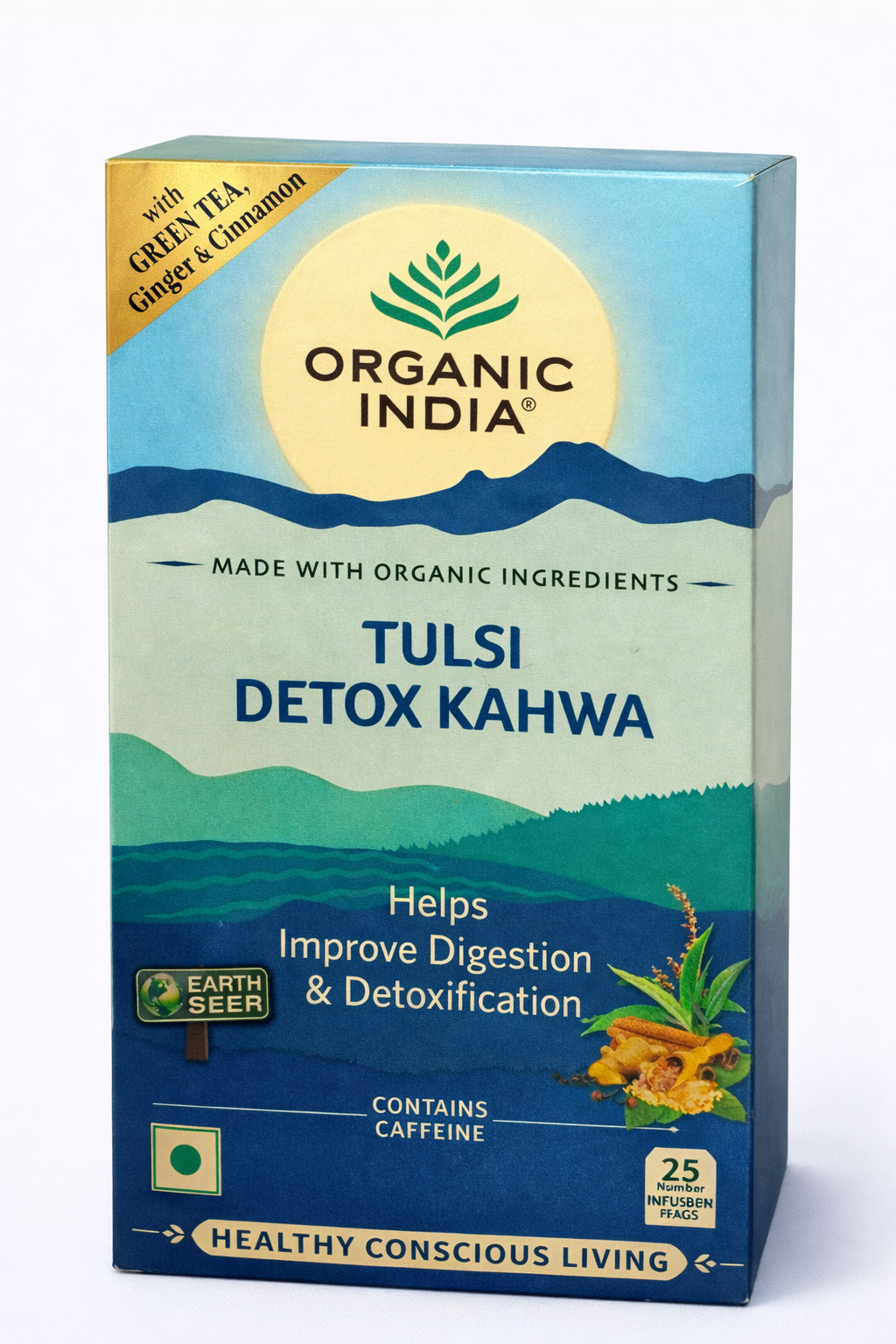Organic India Tulsi Detox Kahwa Green Tea (25 Bags)