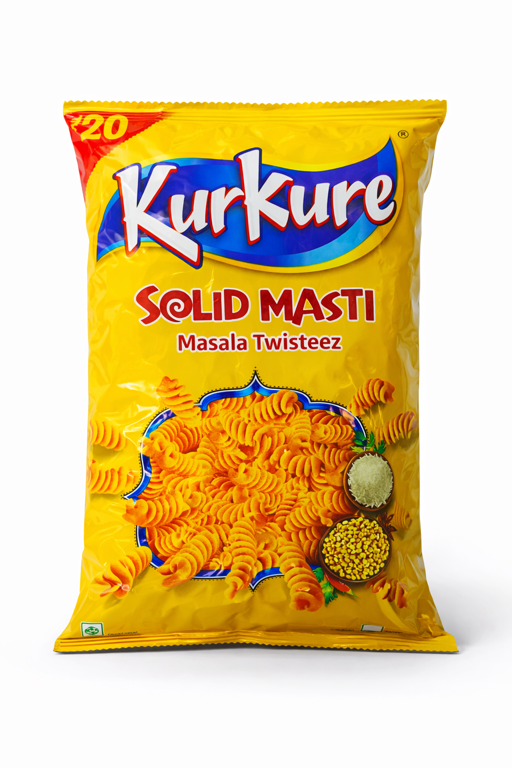 Kurkure Solid Masti Masala Twisteez Namkeen (Rs. 20)