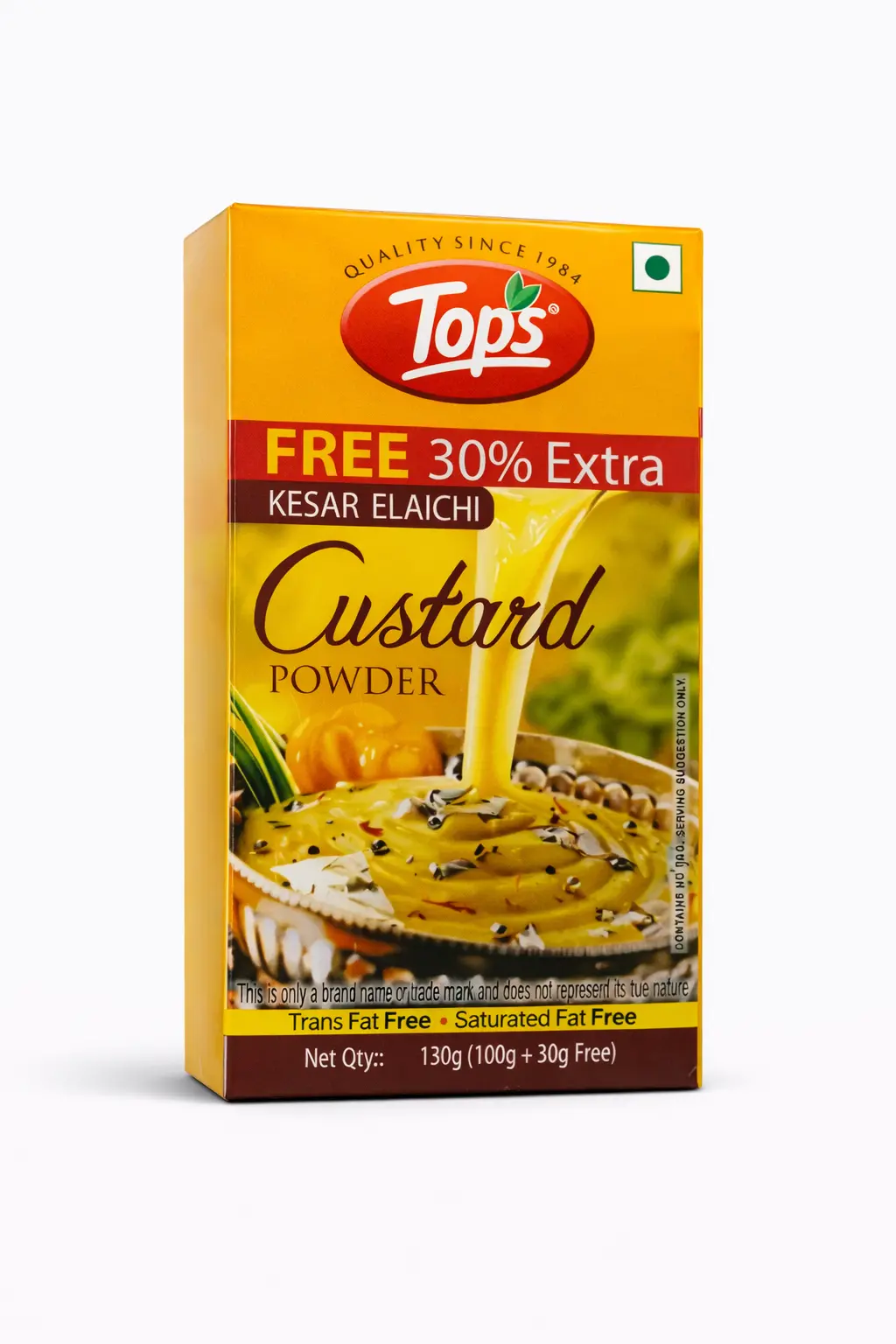 Tops Kesar Elaichi Custard Powder - 130 gm