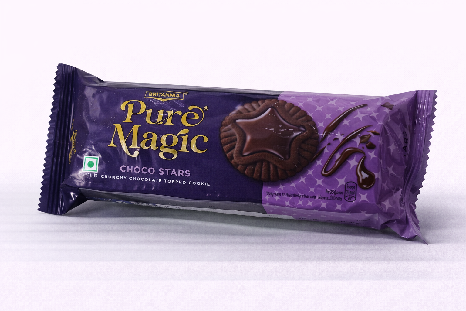 Britannia Pure Magic Choco Stars Chocolate Topped Cookies (Rs. 30)