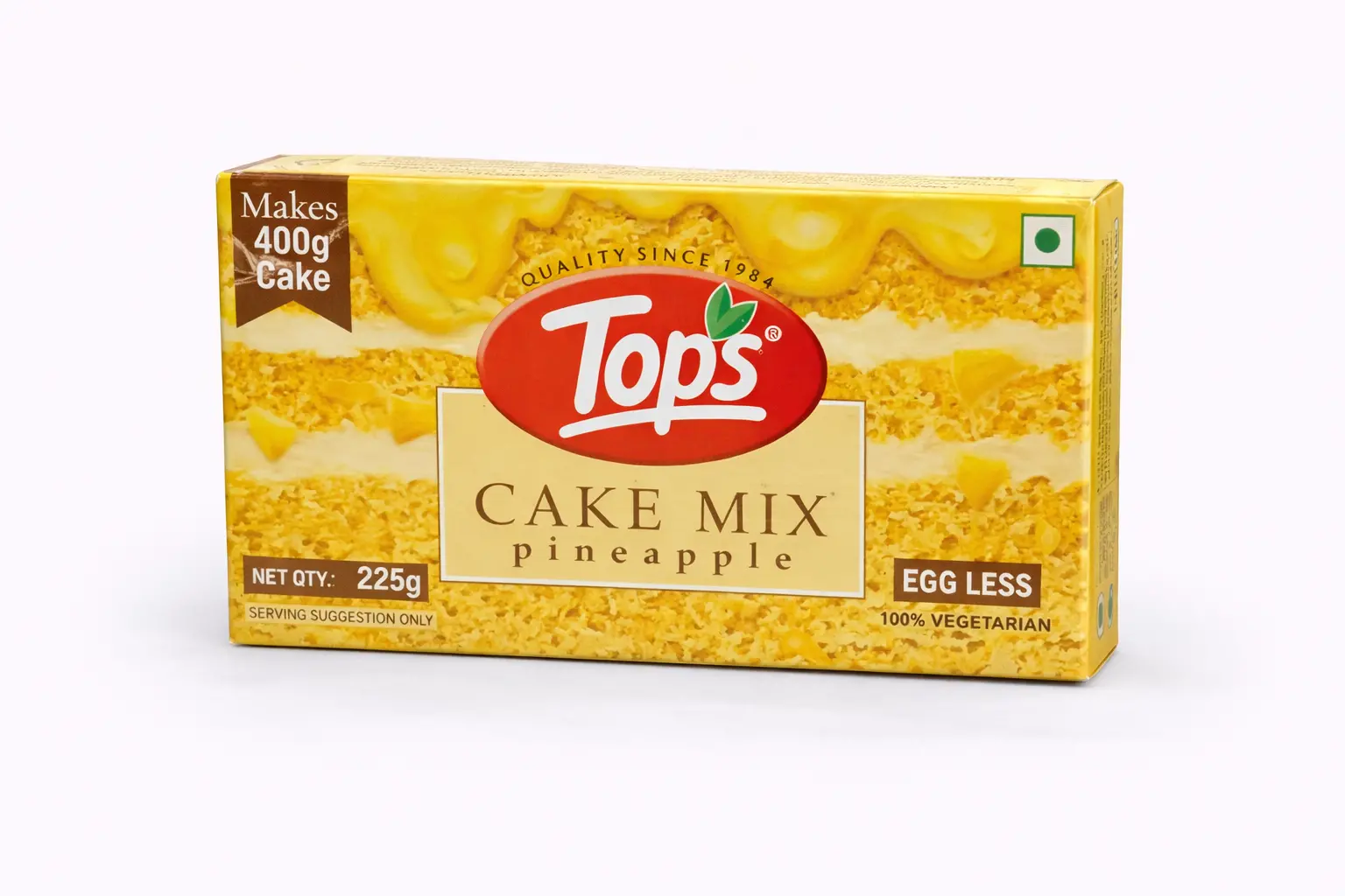 Tops Pineapple Cake Mix - 225 gm (Egg Less, 100% Vegetarian)
