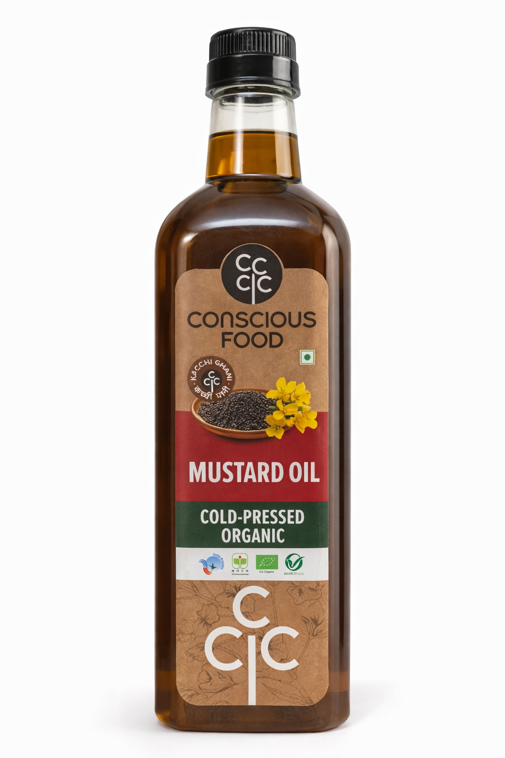 Conscious Food Organic Cold Pressed Mustard Oil 1 L