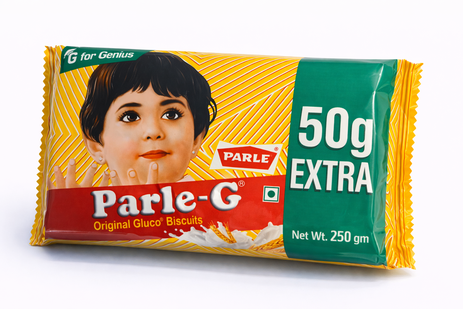 Parle G Bescuits 250 gm (Rs. 27)