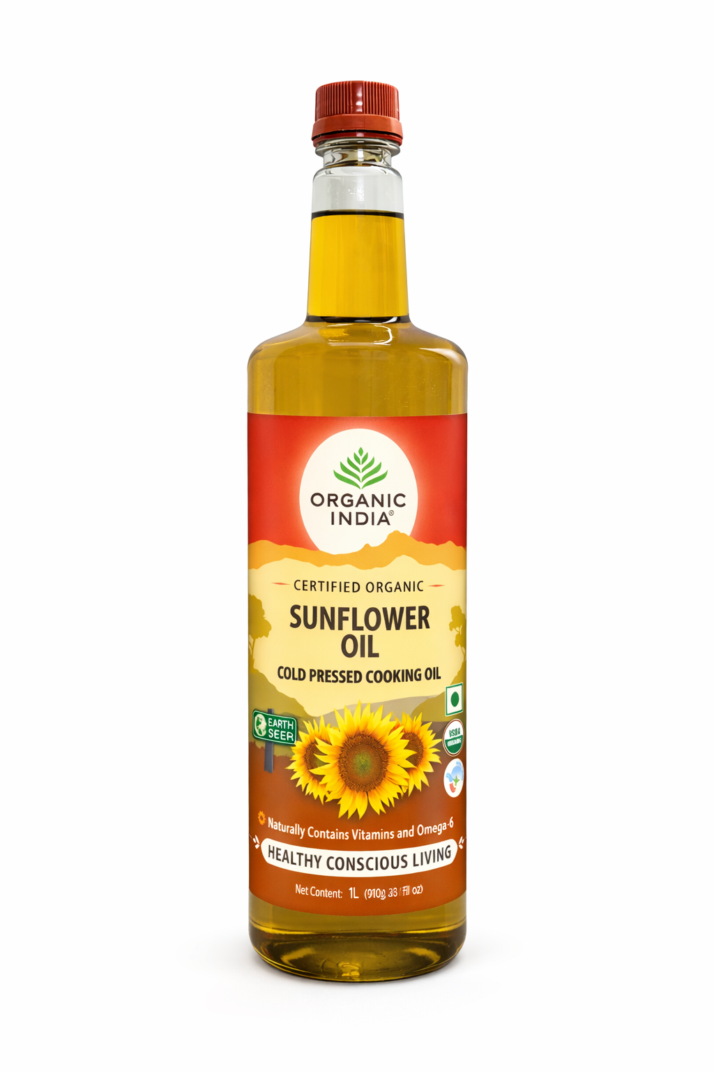 Organic India Cold Pressed Sunflower Oil 1 L