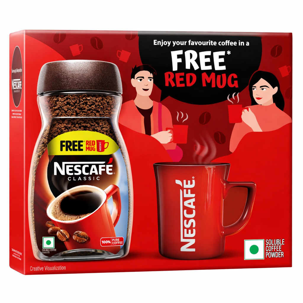 Nescafe Classic Coffee 180 gm With FREE Red Mug