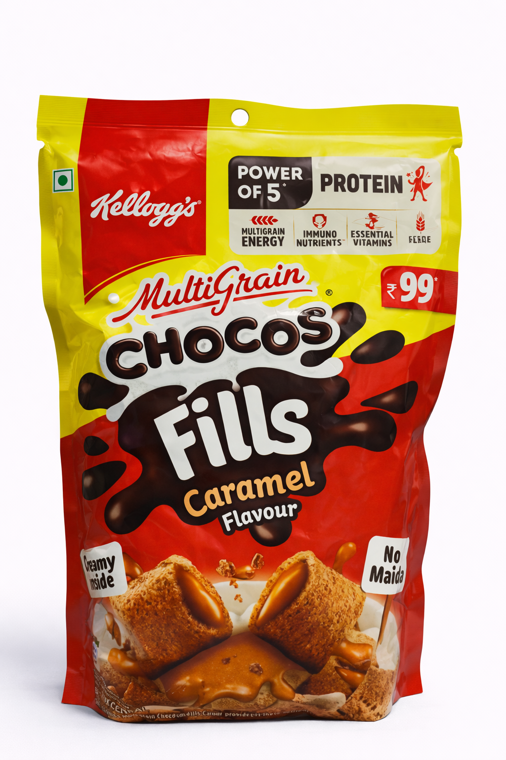 Kelloggs Multigrain Chocos Fills Caramel Flavour No Maida 150 gm