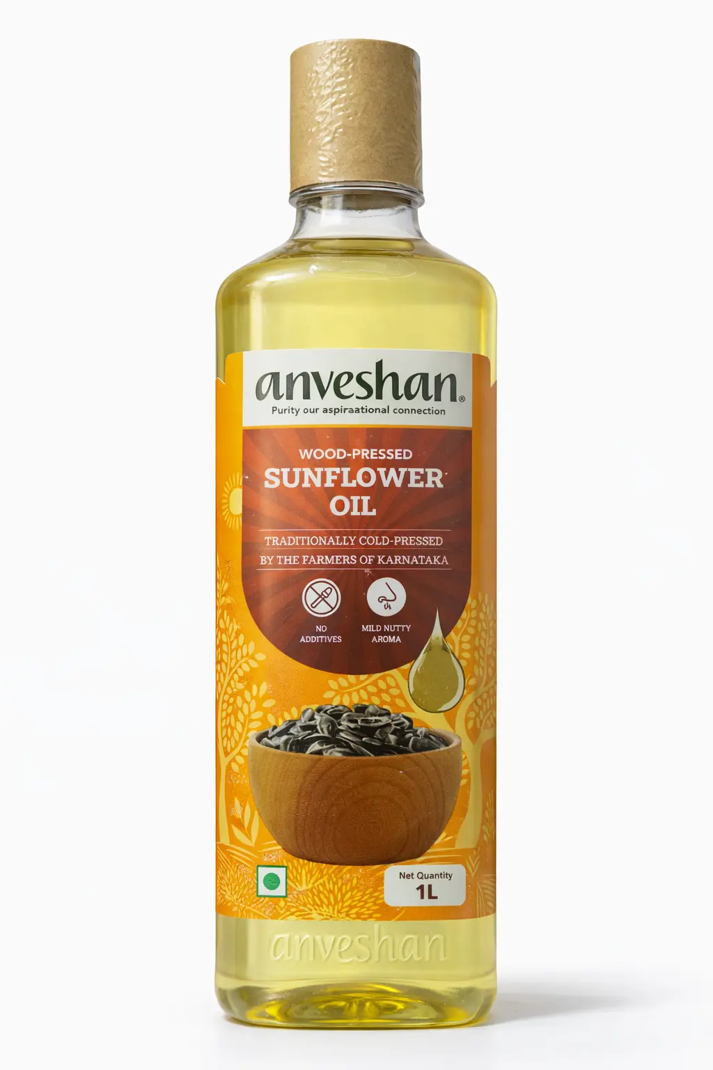 Anveshan Wood Pressed Sunflower Oil 1 L