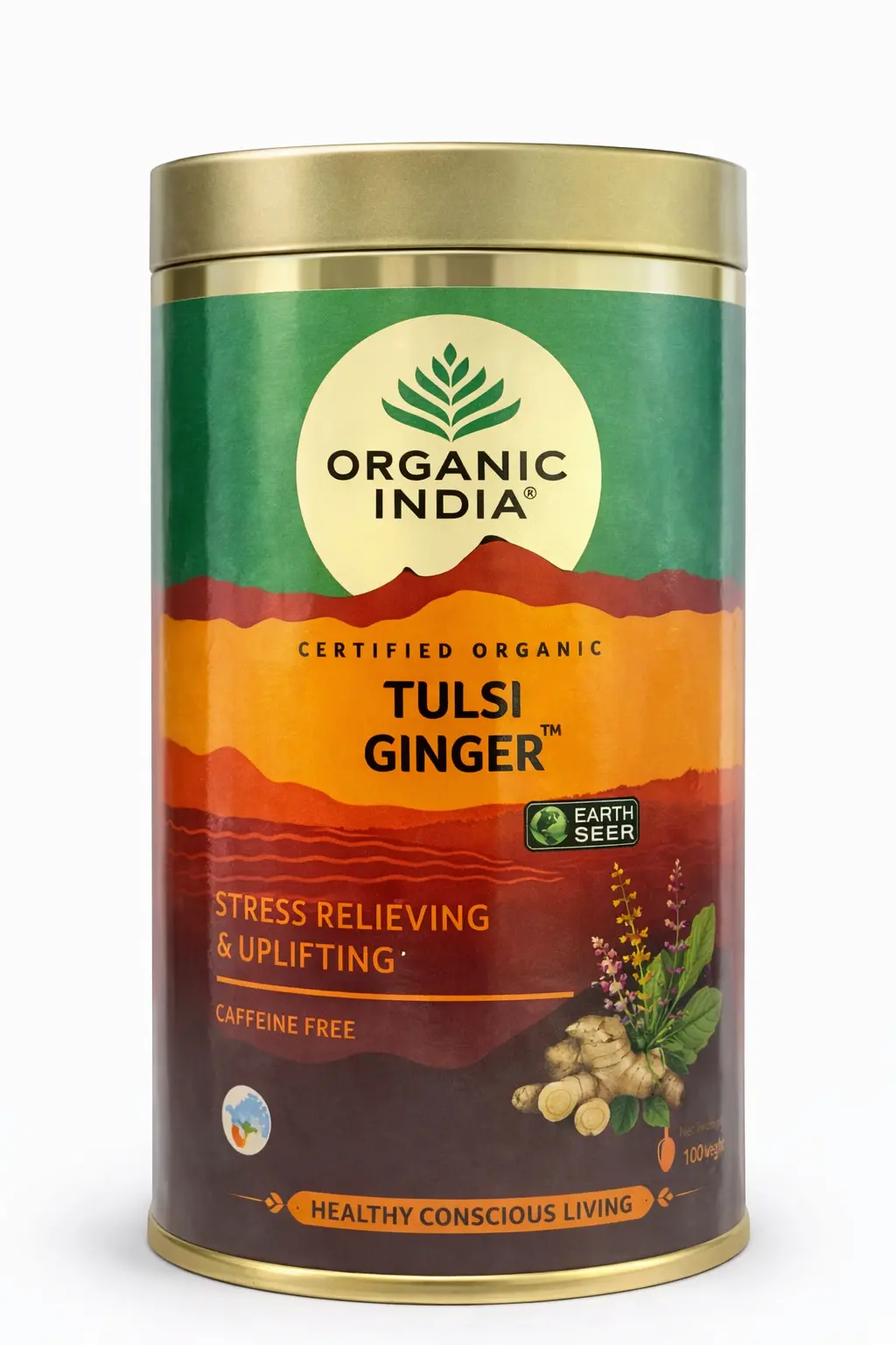 Organic India Tulsi Ginger Herbal Tea 100 gm