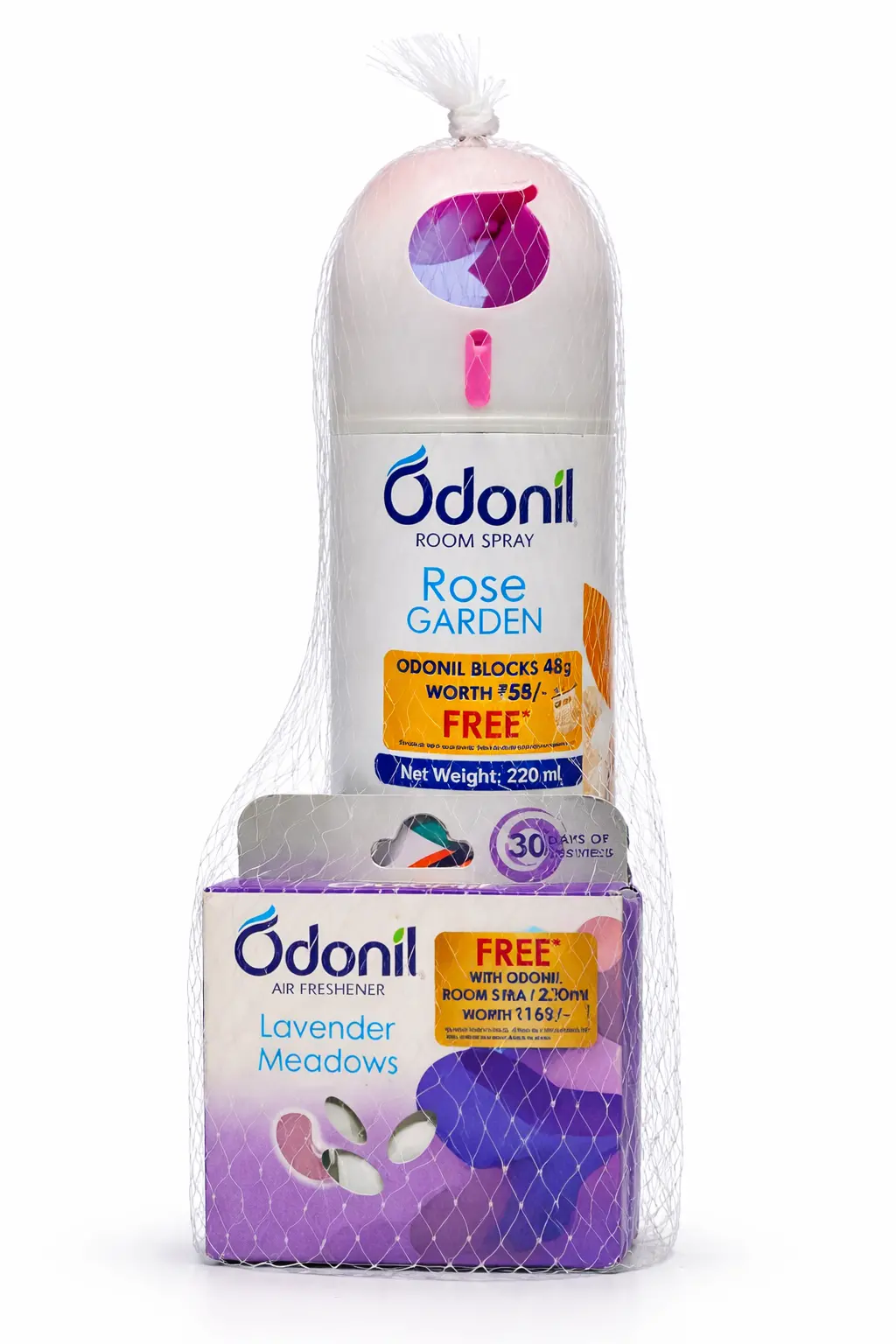 Odonil Rose Garden Room Spray - 220 ml (Free Odonil Block 48 gm)