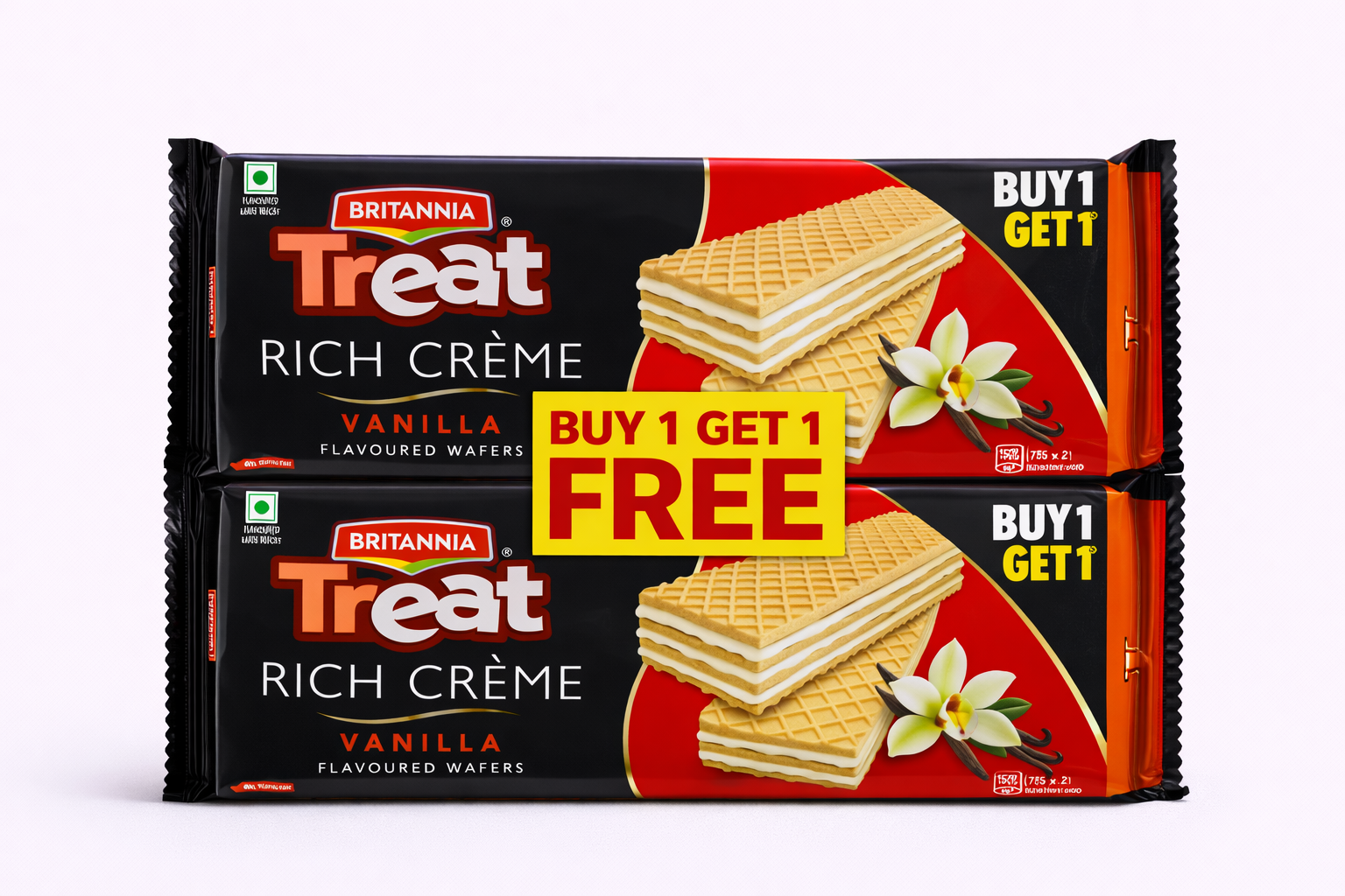 Britannia Treat Rich Crème Vanilla Wafers (Buy 1 Get 1 Free)