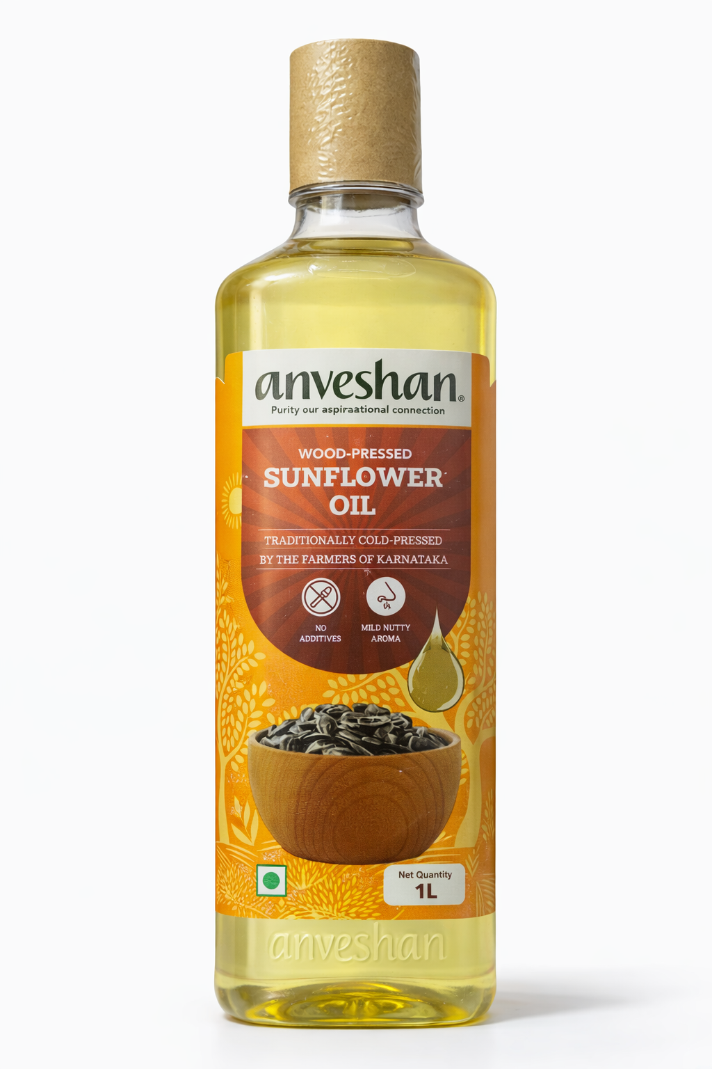Anveshan Wood Pressed Sunflower Oil 1 L