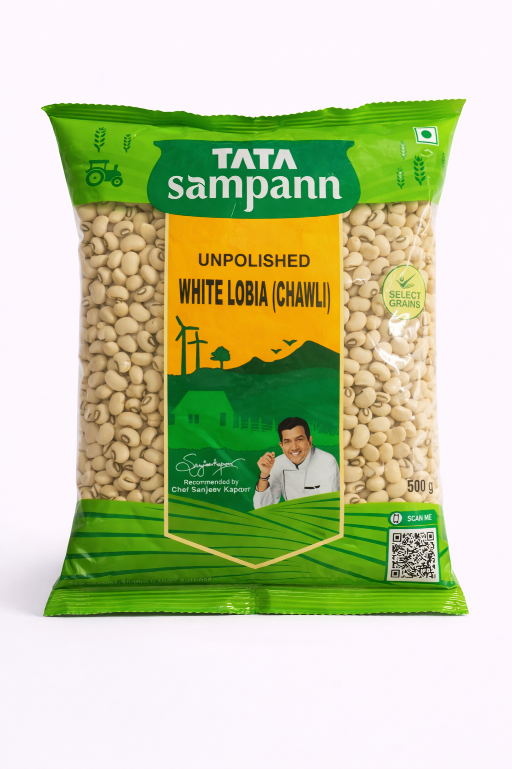 Tata Sampann Unpolished White Lobia (Chawli) - 500 gm