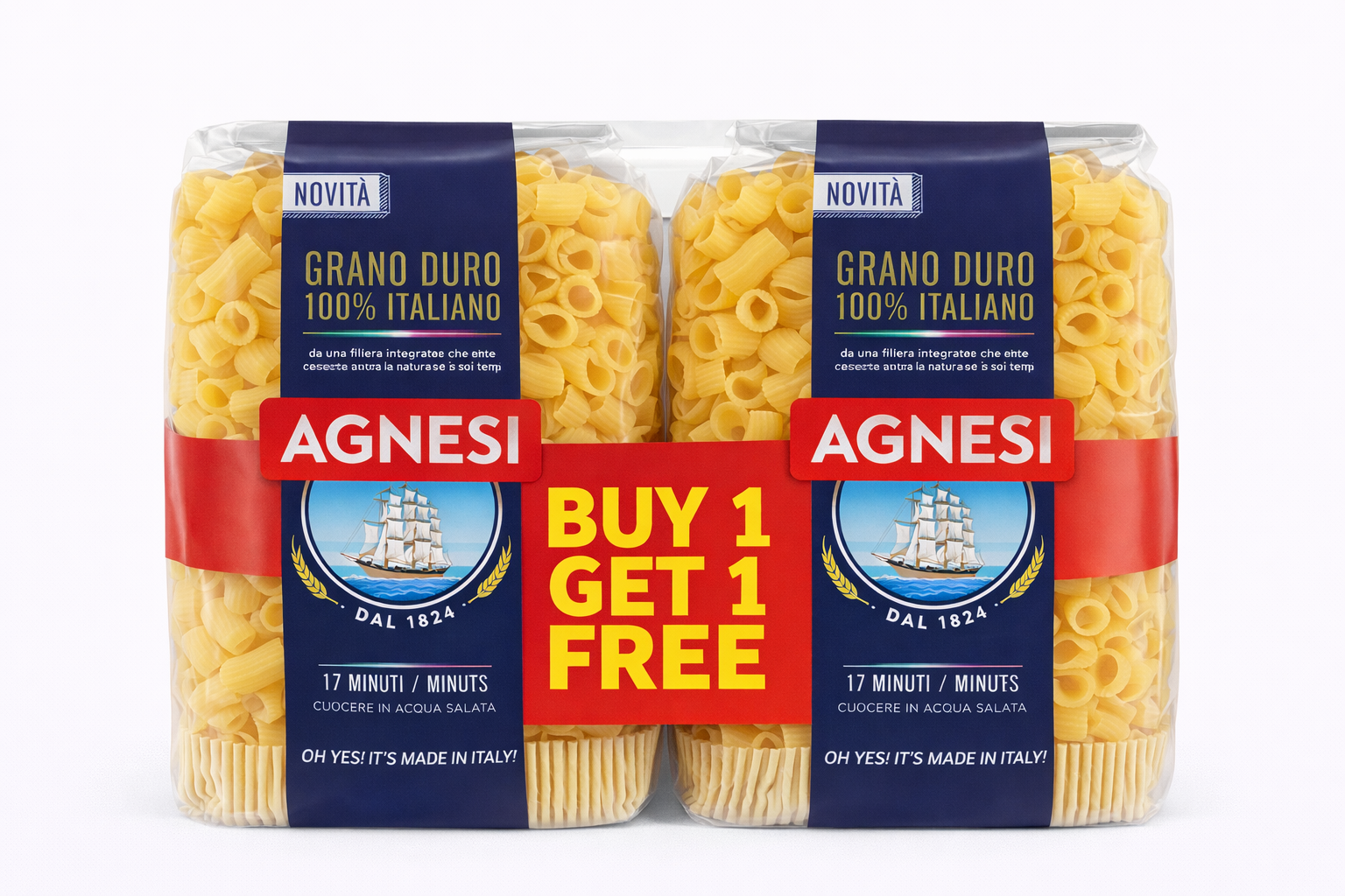 AGNESI SEMOLINA PASTA CHIFFERI RIGATI 500 GM